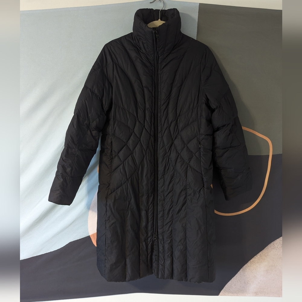 LL Bean Black Goose Down Longline Puffer Jacket - Picture 1 of 5